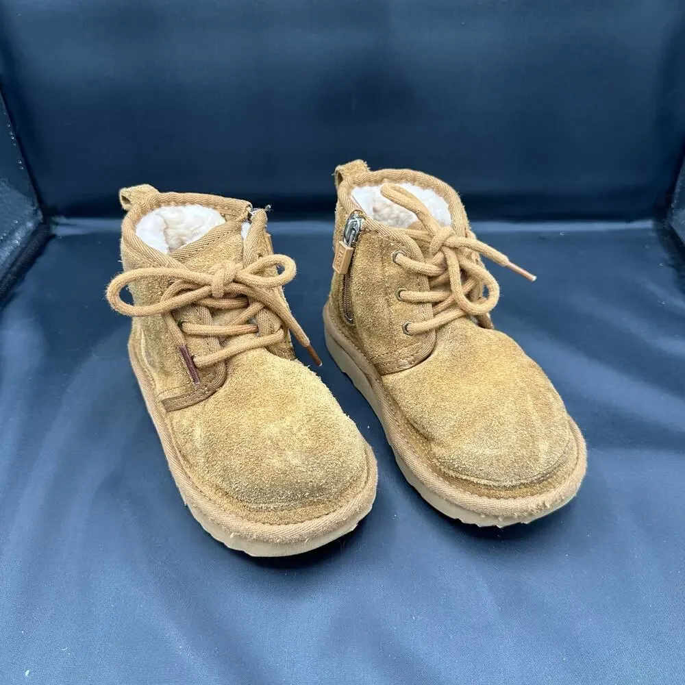 UGG Childrens Brown Chestnut Boots Size 11 US Zipper and Tie